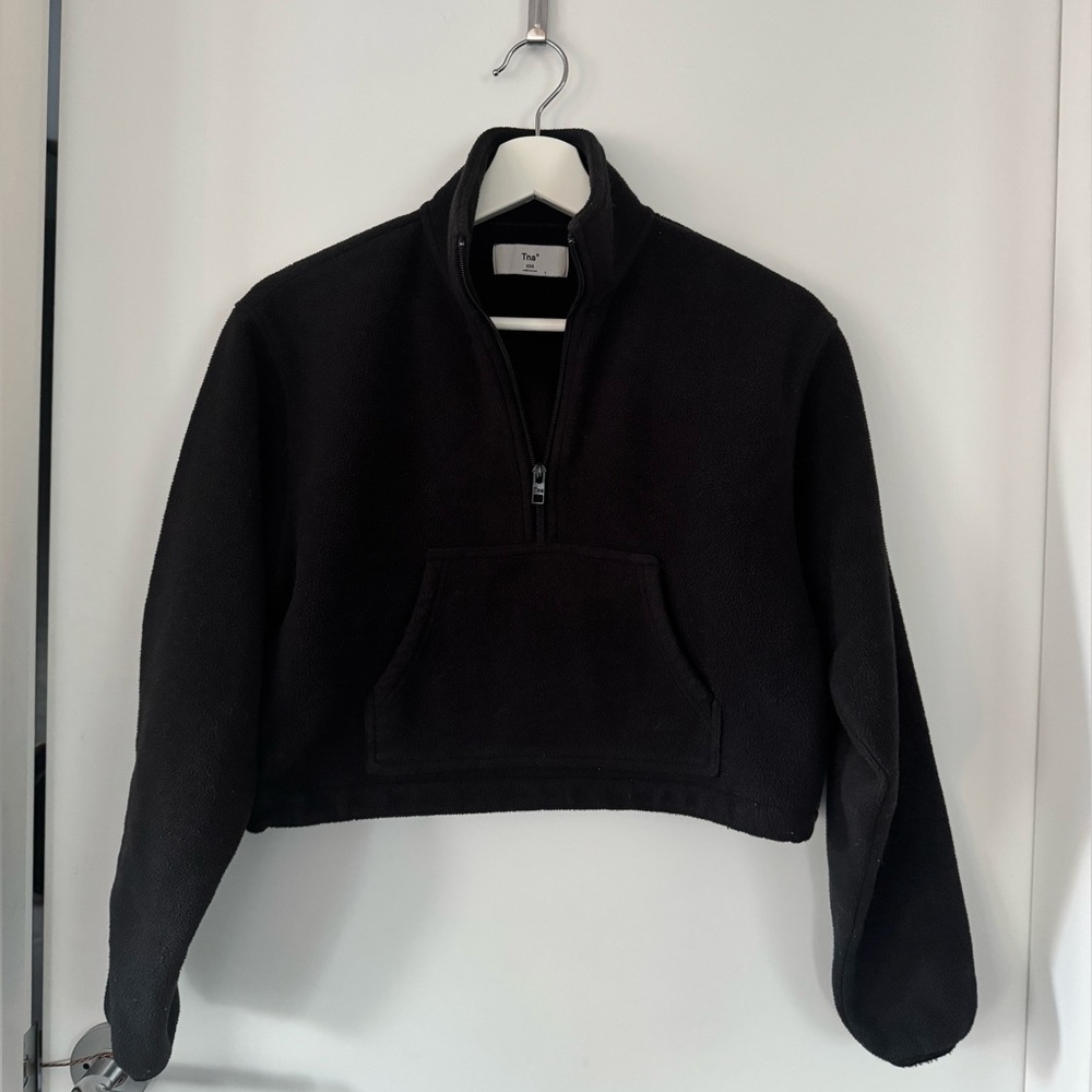 Aritzia TNA Black Fleece Half Zip Sweater